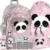 PLECAK SZKOLNY MIŚ PANDA DLA DZIEWCZYNEK DO 1 KLASY KOMPLET 6w1 z PANDĄ